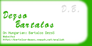 dezso bartalos business card