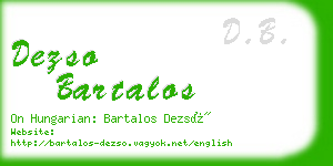 dezso bartalos business card